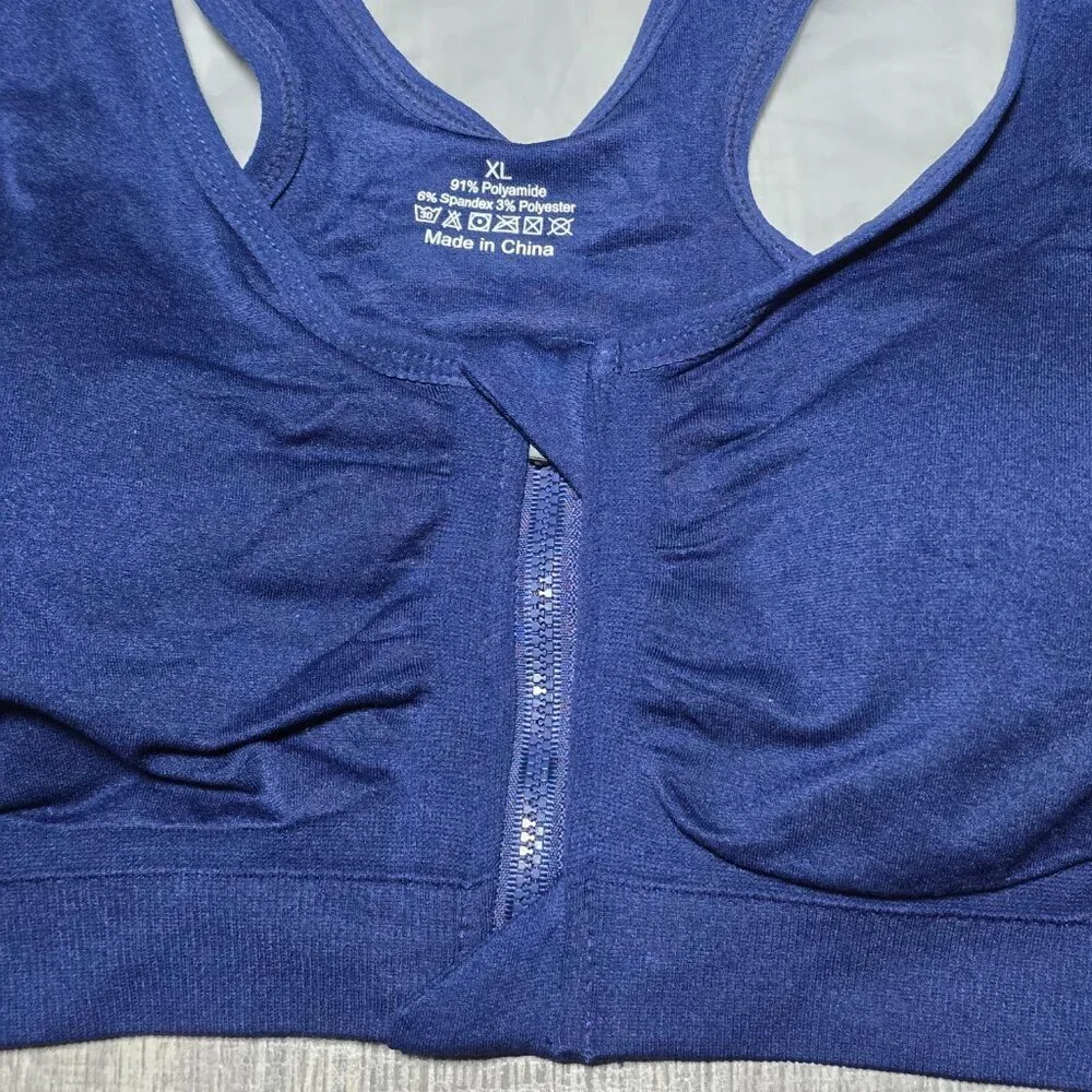 XLarge Zip Front Sports Bra, Post Surgery Bra - Brand New - Picture 3 of 4